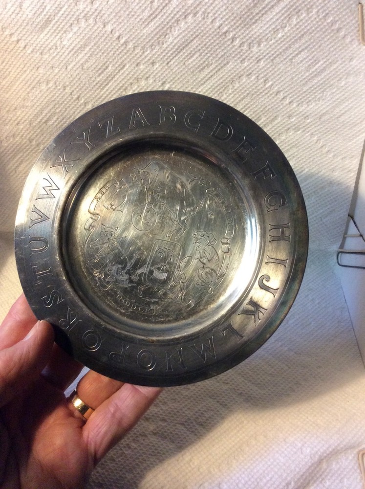 OLD SILVERPLATE WM ROGERS ABC HEY DIDDLE DIDDLE CHILDS PLATE