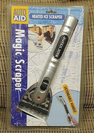 Auto Aid Heated Ice Scraper Magic Retractable Extendable Handle To 18'' NEW !!