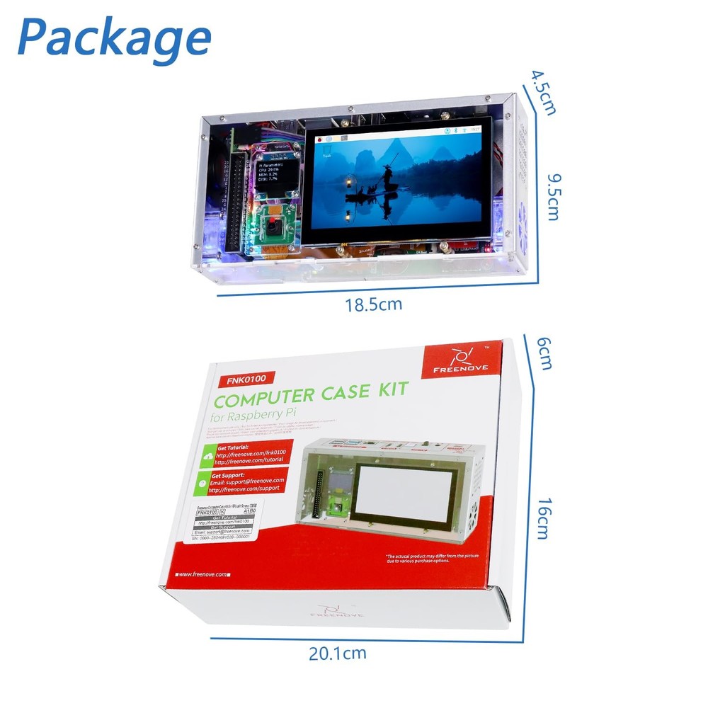 Raspberry Pi 5 Case with Screen (4.3'' Touchscreen), 128GB M.2 NVMe SSD 800 M...