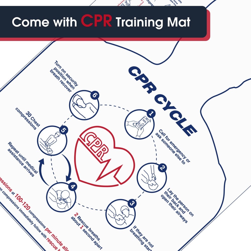 CPR Training Model, Hands-only CPR Training Aid Kit, CPR Compression First Ai...