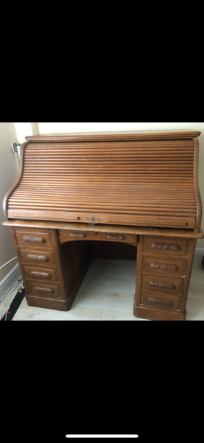 Antique Oak Roll Top Desk