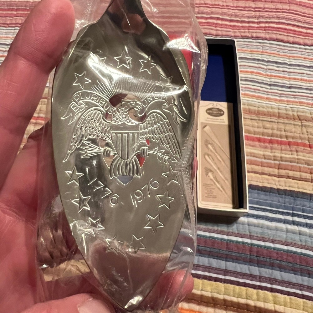 1881 Rogers Silverplate Commemorative Dessert Server First Colony 1776 1976