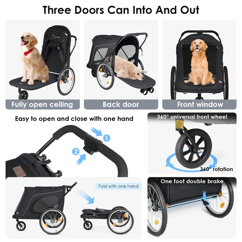 Beberoad Pets Stroller Foldable Pet Stroller R8 Luxury Dog Stroller Pet Trailer