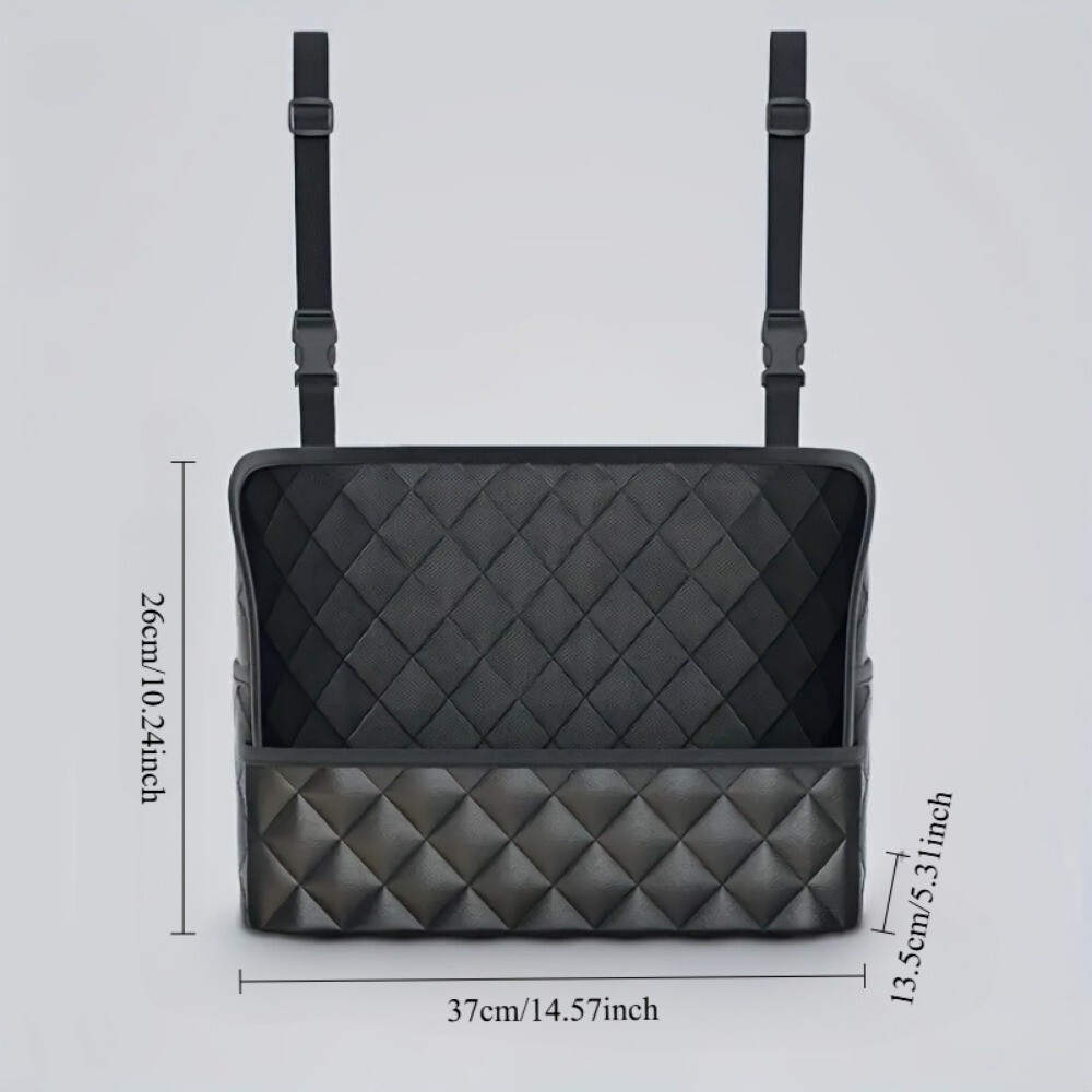 Sleek Faux Leather Car Organizer Handbag – Secure, Compact, Max Storage Space