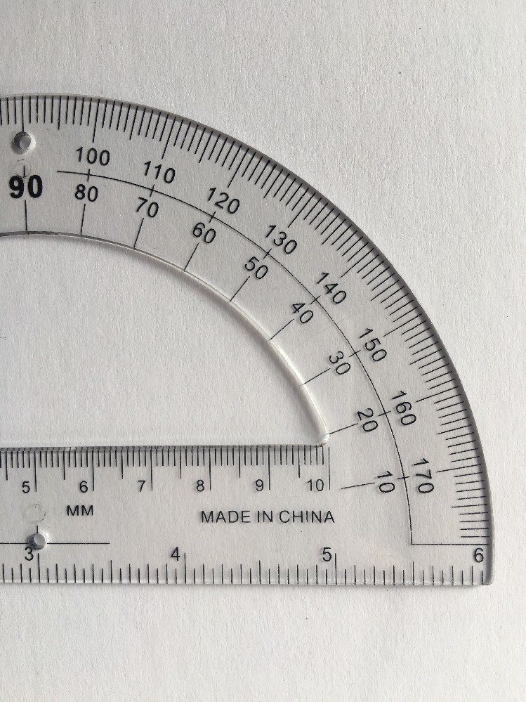Twenty (20) Clear Open Center Plastic Protractors with 6" Ruler Edge