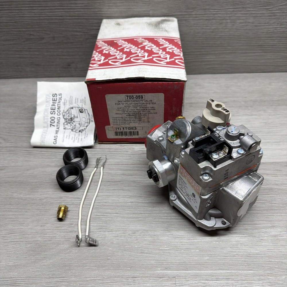 Robertshaw 700-059 High Capacity Gas Valve For D Pilot Ignition System, 24V, New