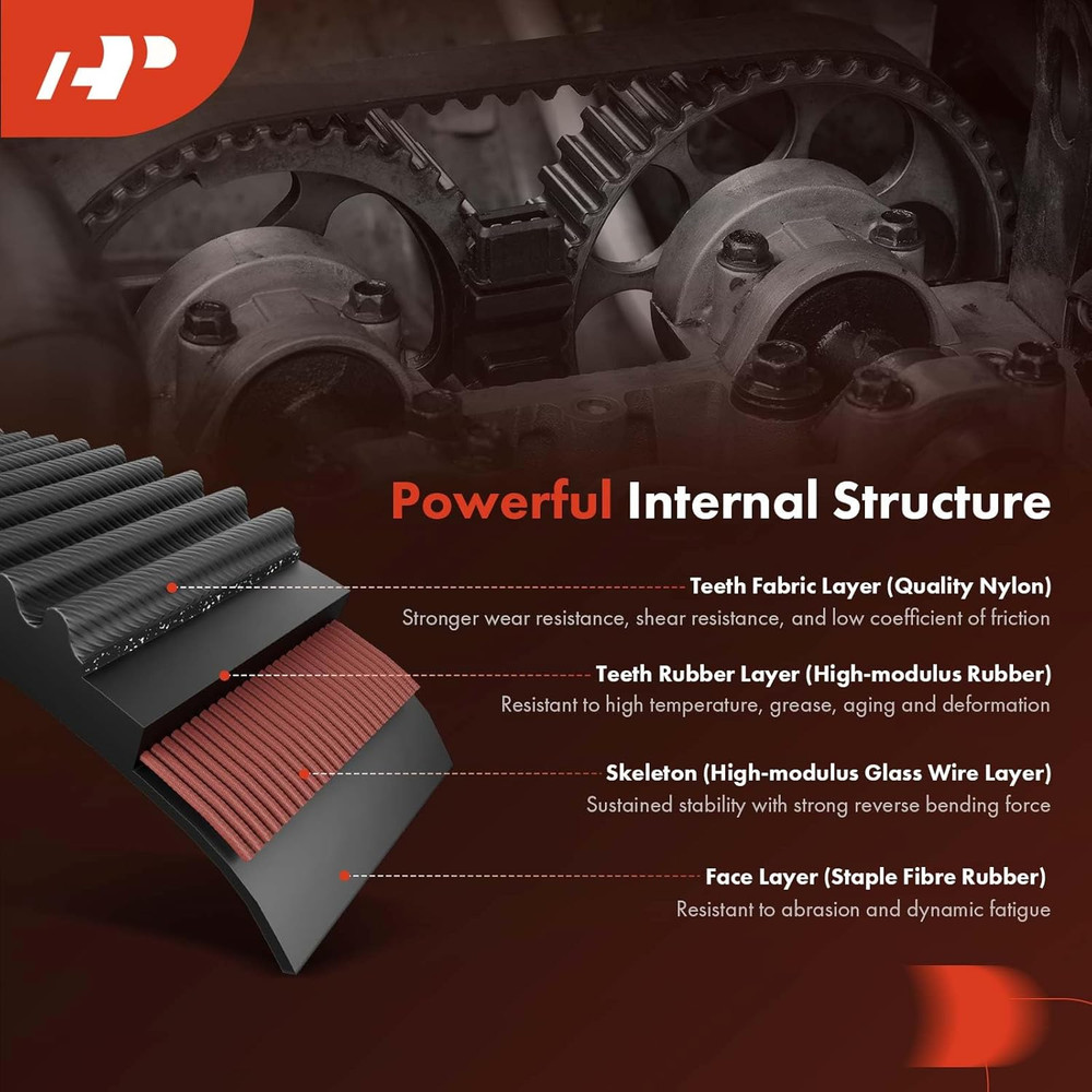 Engine Timing Belt Compatible with Mitsubishi Outlander 2003, Eclipse 2000-2005,