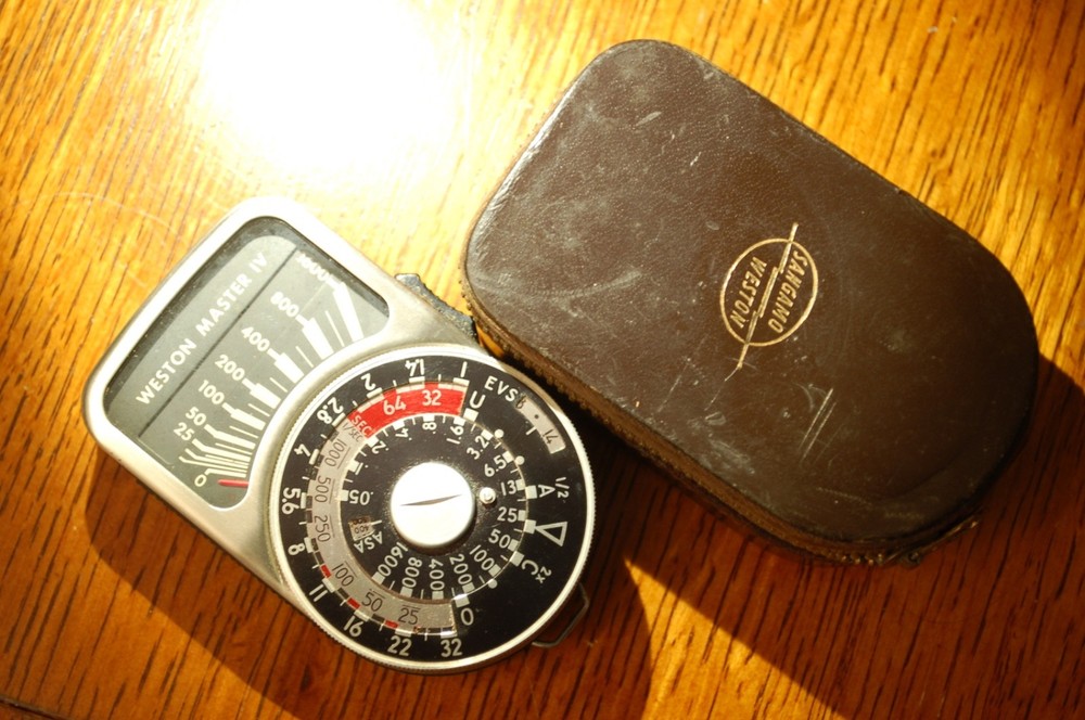 Weston Master IV Exposure Meter Model 745 with zippered leather case