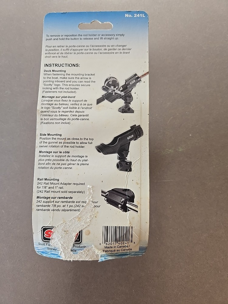 Scotty Locking Combination Side/Deck Mount Black Finish 241L-BK