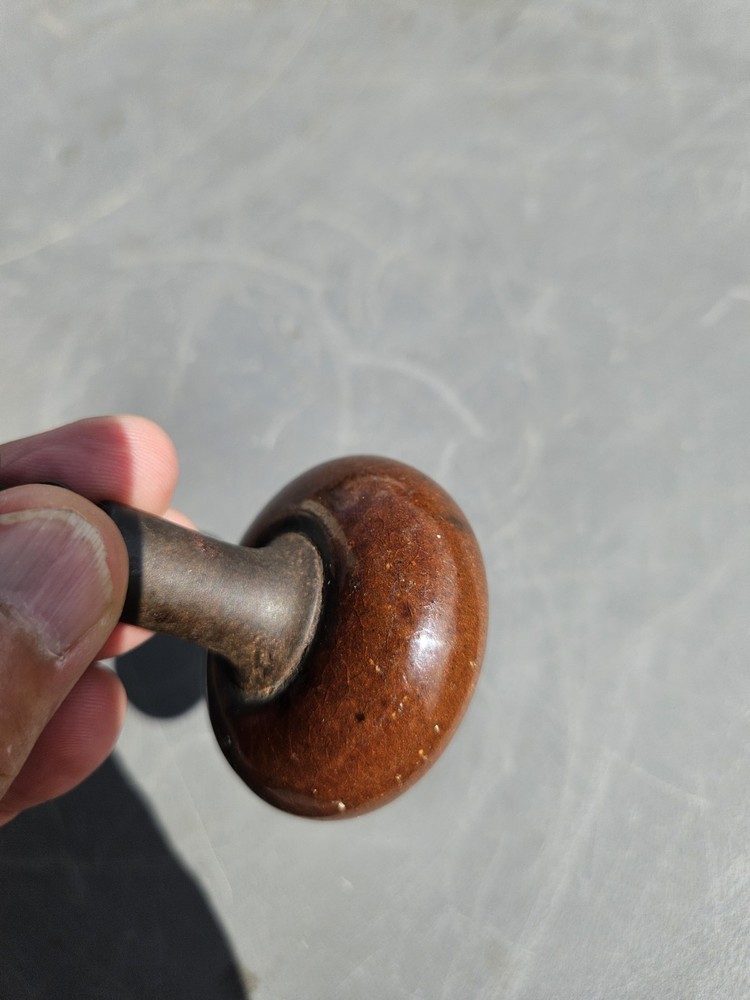 Antique Door Knobs & Shaft Brown Worn Good Stuff