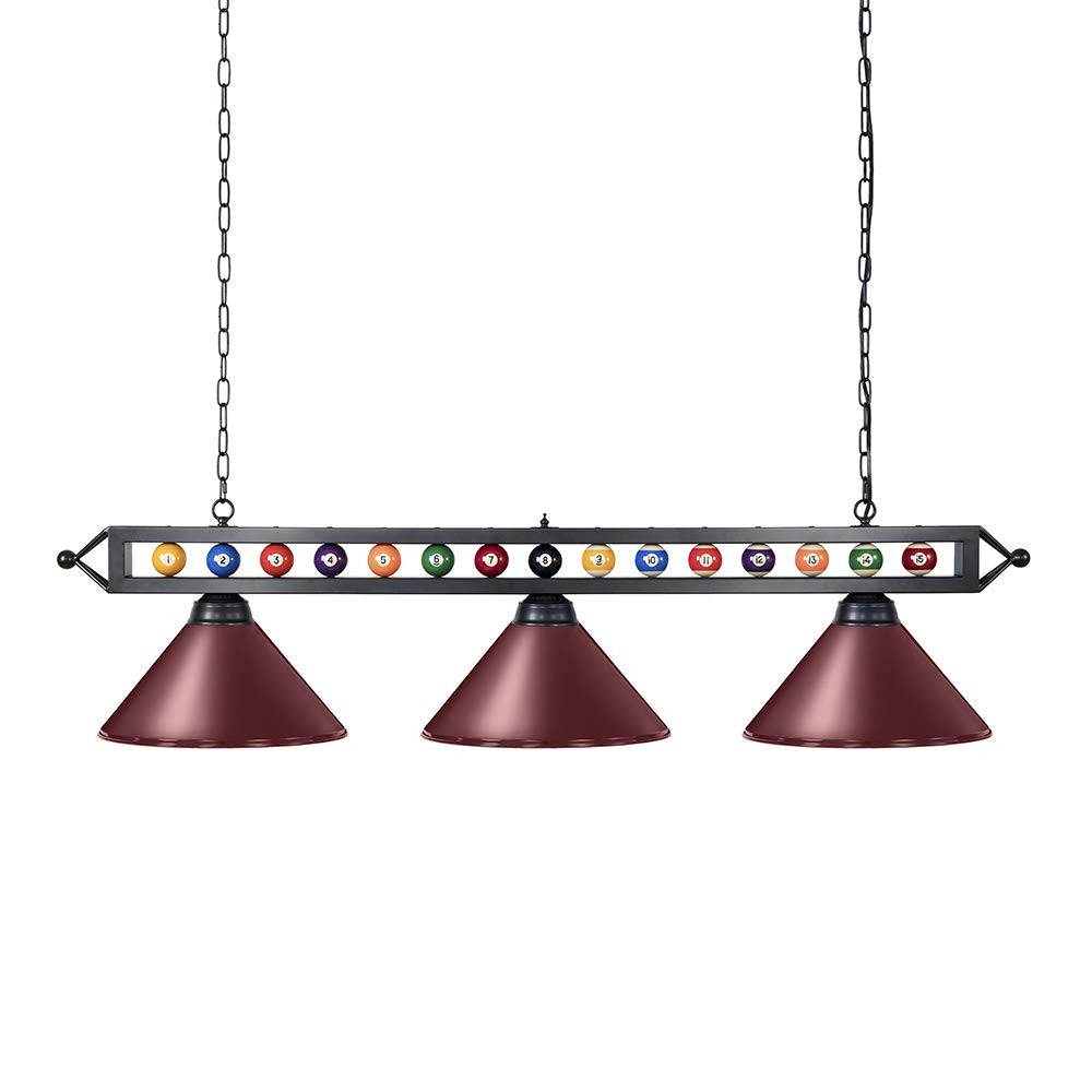 3 Light Billiard Pool Table Lights, 59" Pool Table Lighting for 7'-8' Table, ...
