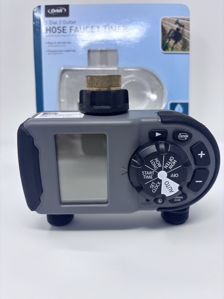 ORBIT 1 Dial 2 Outlet Hose Faucet -Sprinkler Faucet Timer - Programmable- 56544