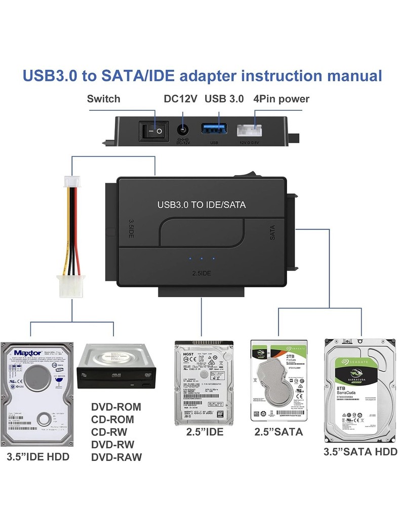 USB 3.0 to SATA IDE Hard Drive Reader
