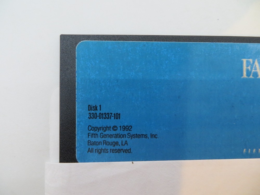 5.25" Floppy Disk FASTBACK PLUS DOS vintage 1992 computer discs 330-01337-101