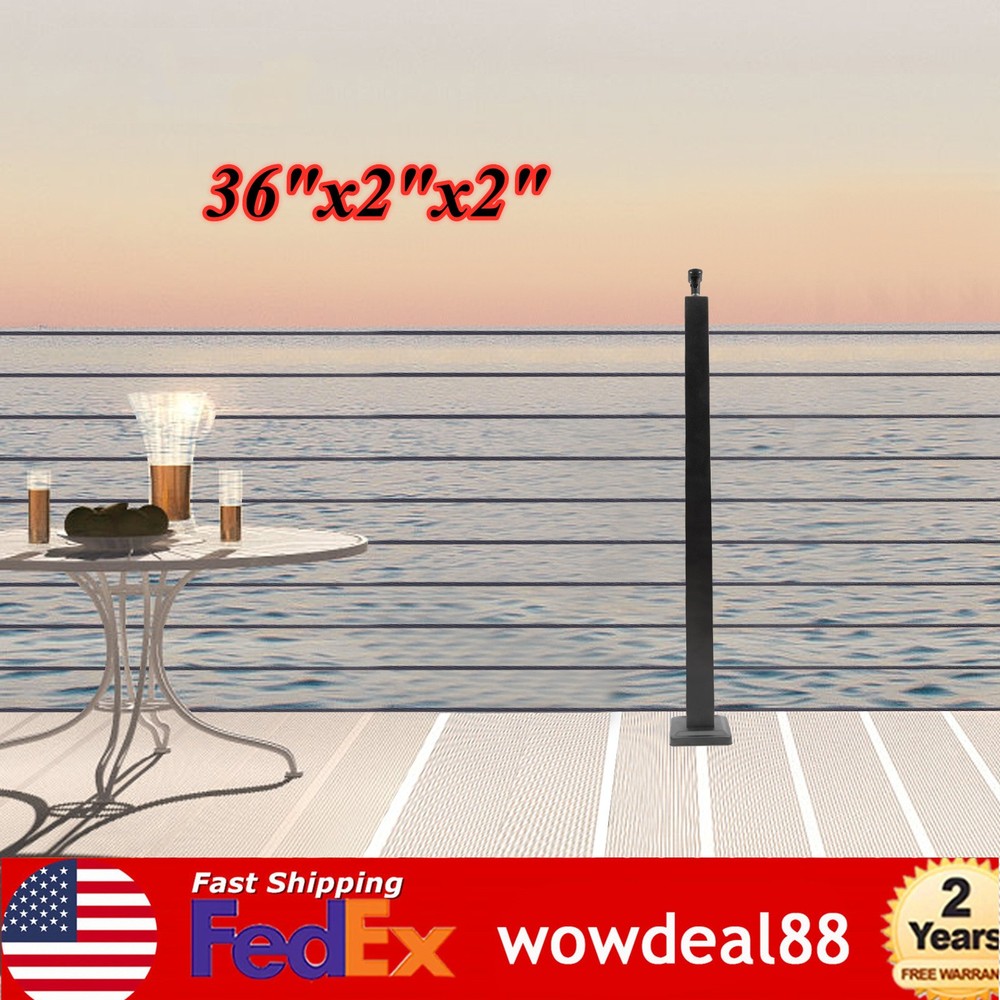 Cable Railing Post Railing Column 36"x2"x2" Level drilled Post Adjustable Top