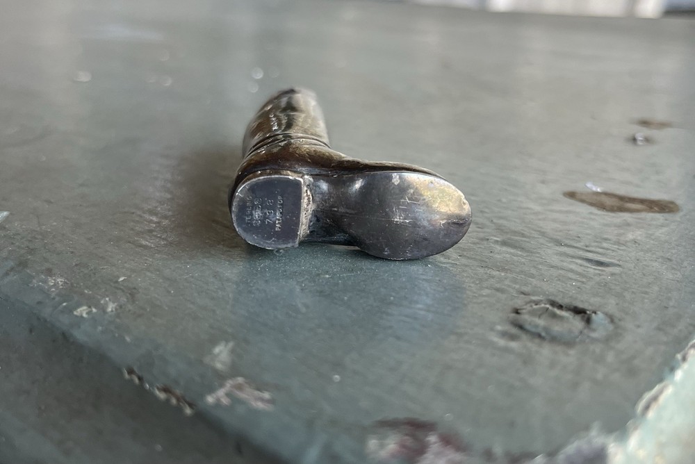 Small Antique Civil War Cavalry Sterling Silver Boot
