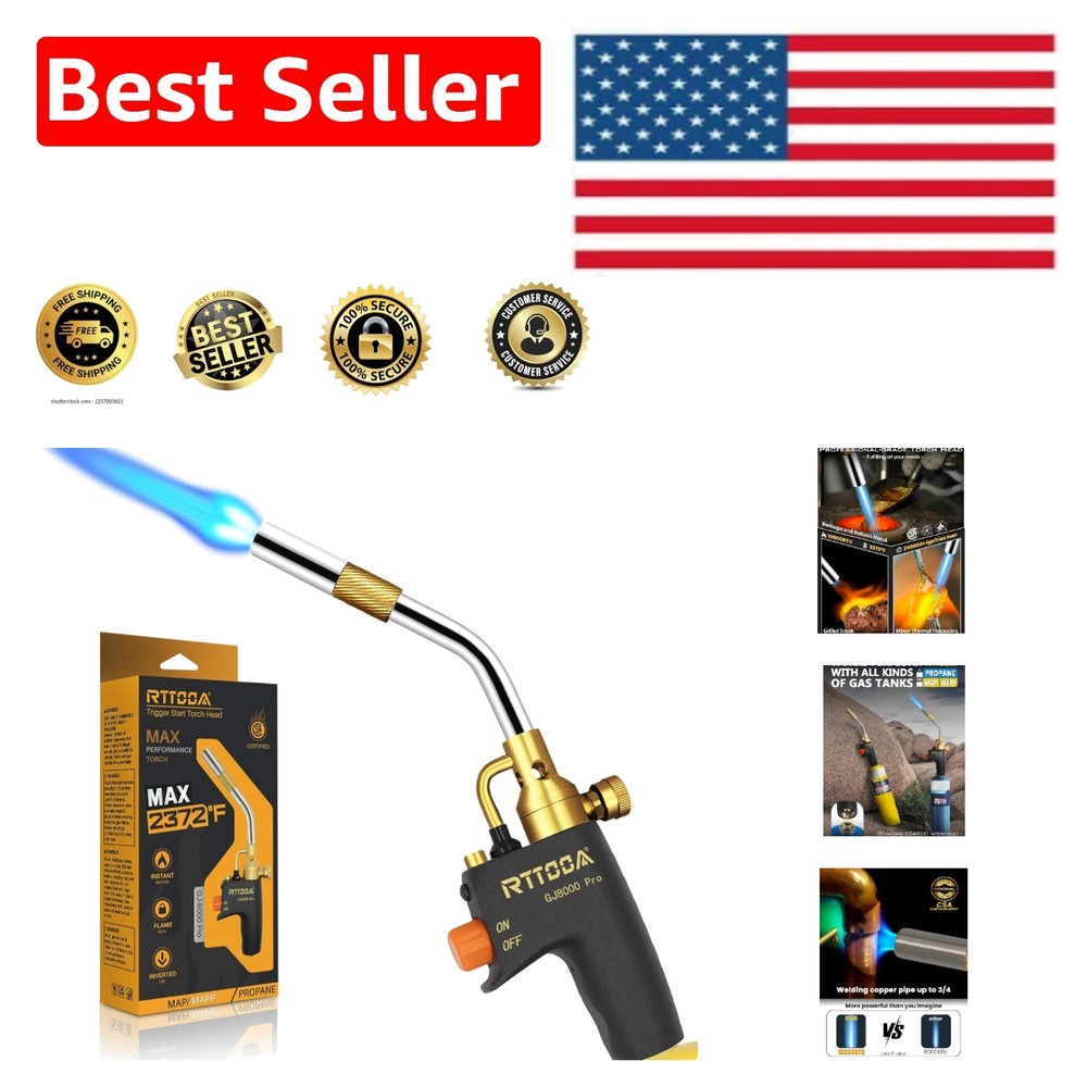 GJ-8000pro High Intensity Propane Torch Head - Ergonomic Trigger Start Kit