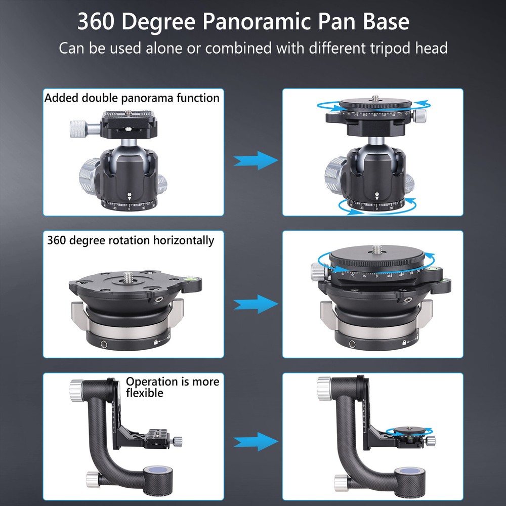 Camera Panoramic Panning Base Ball Tripod Head Tripod Head Mount Base