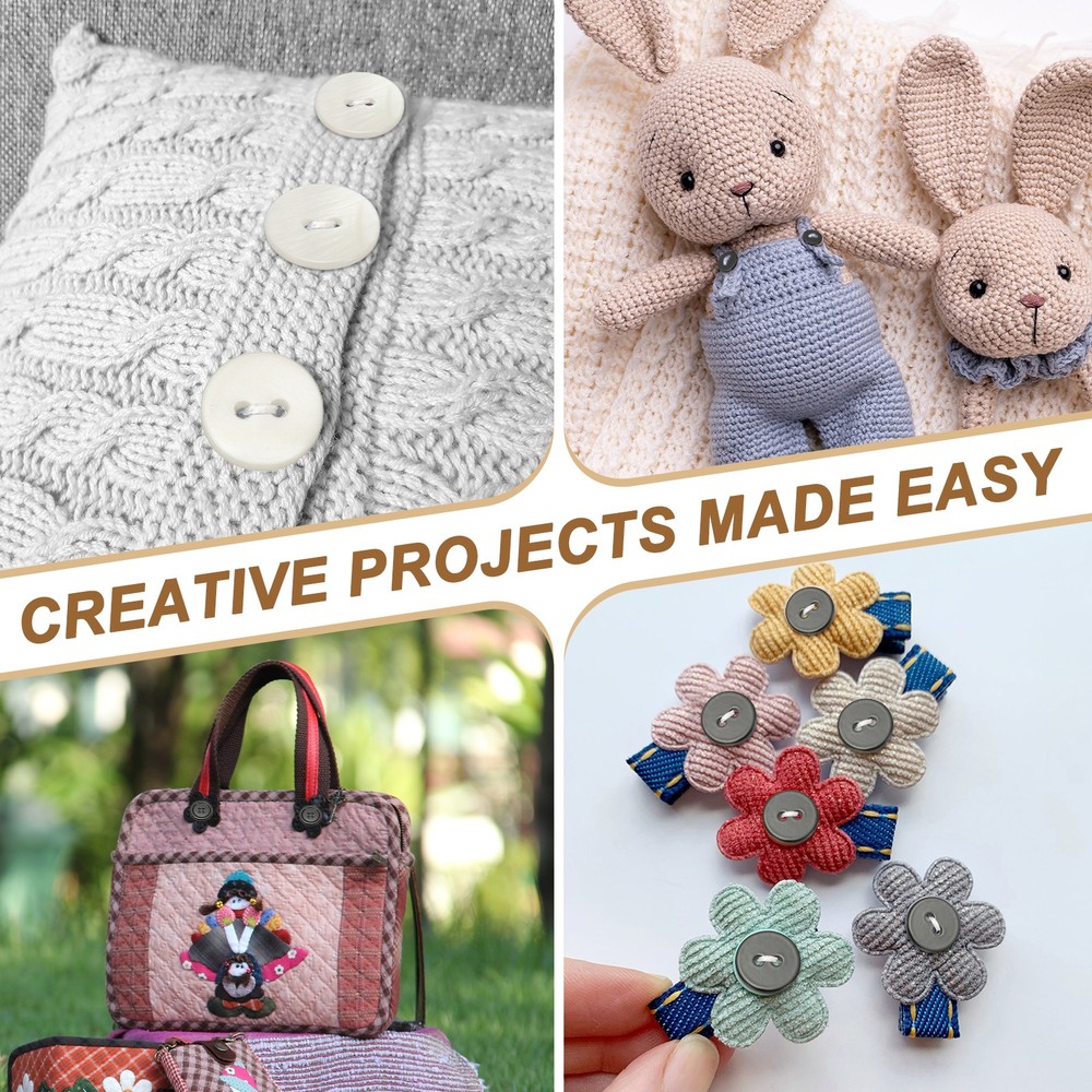 Natural Shell Button 2 Hole Shell Round Sewing Buttons 10 mm & 50 Pack & White