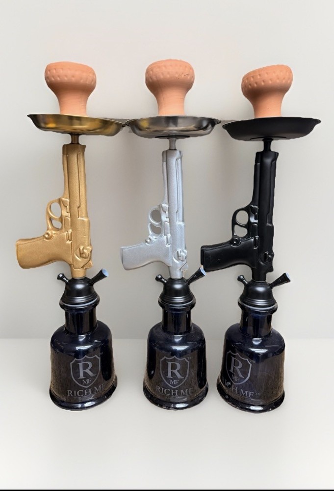 PISTOL HOOKAH Original Gun Hookah BLACK