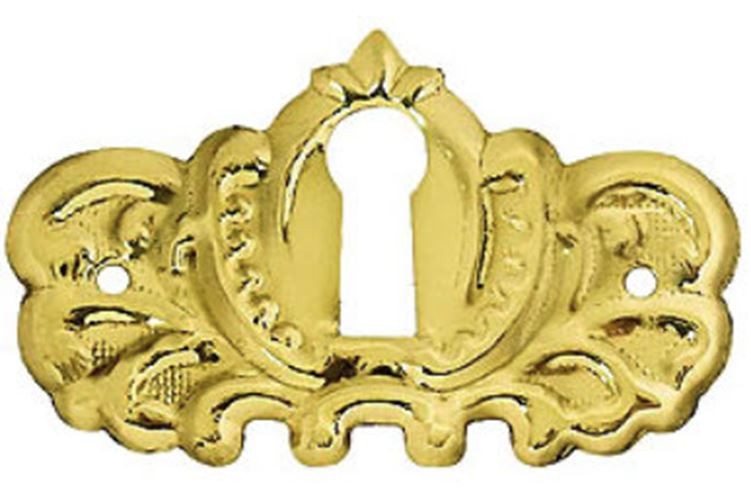 Horizontal Stamped Solid Brass Escutcheon Keyhole Cover- 1-7/8"