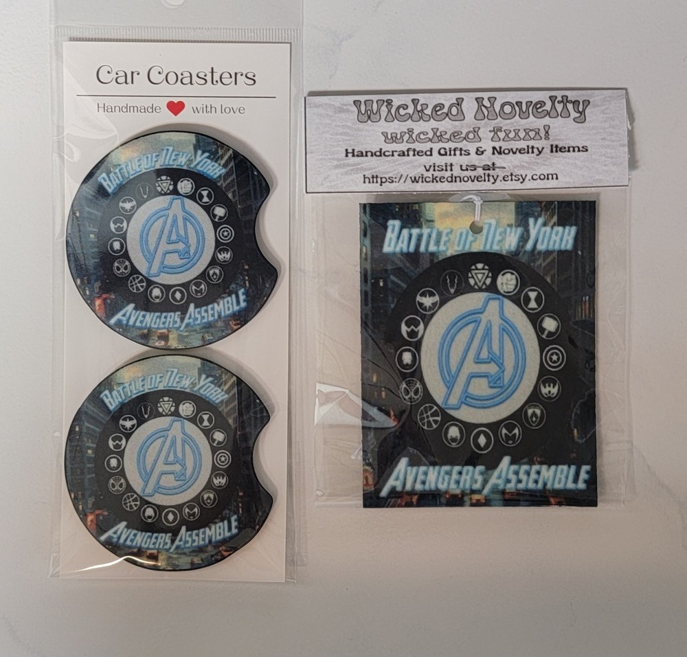 Avengers Assemble Coasters & Charm Custom Made