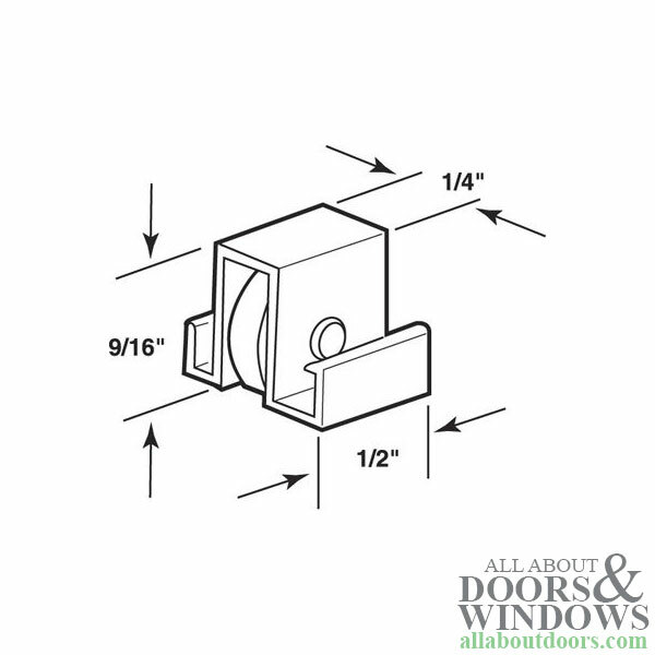 Roller Assembly (Flat) - Sliding Windows, Nylon