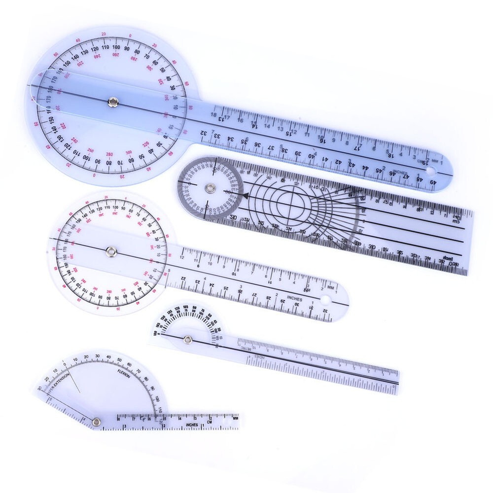 5Pcs 6/8/10inch Protractor Angle Ruler Spinal Goniometer