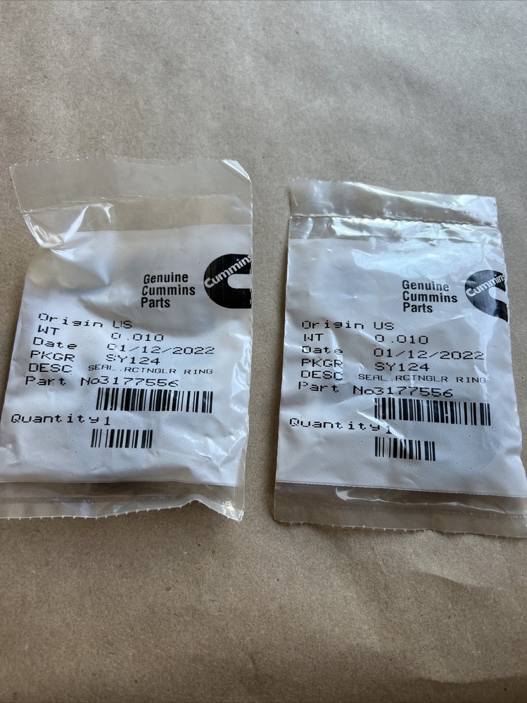 GENUINE Cummins 3177556 RECTANGULAR Sealing Ring -2 Pack
