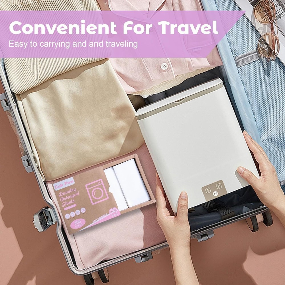 Laundry Detergent Sheets, Travel Sheets 300 Loads...