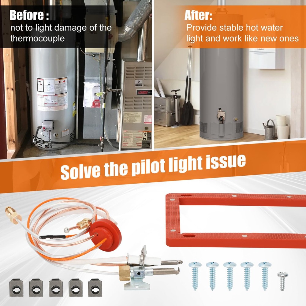 Upgraded SP20075 Pilot and Igniter Assembly Compatible with Rheem Water Heate...