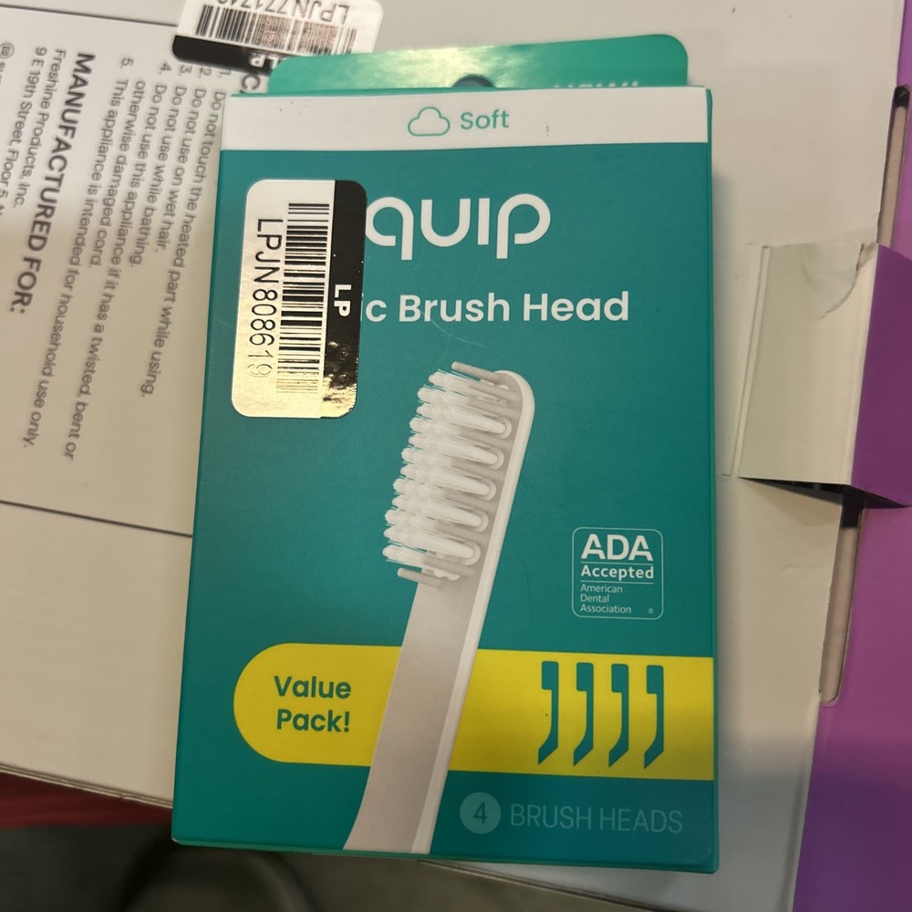 quip Sonic Replacement Brush Head Refills Refill Compact Tongue Scraper 4pk