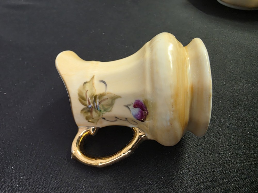 Vintage Lefton Hand Painted Miniature Pitcher And Basin Fruit Pattern