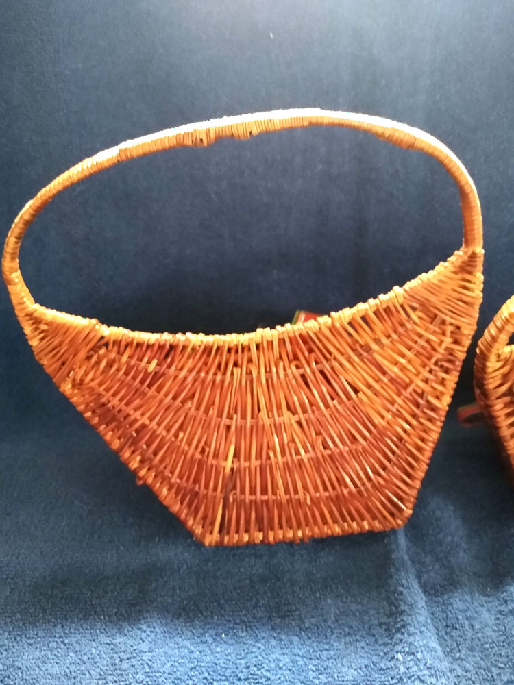 Set of 2 Woven Wicker Wall Baskets