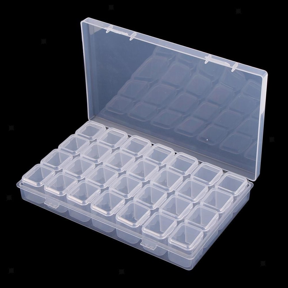 28x Clear Organizer Container Storage Box ,Jewelry Gem
