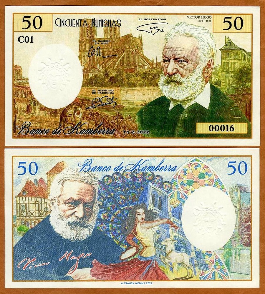 Kamberra, 50 Numismas, 2022, UNC Victor Hugo