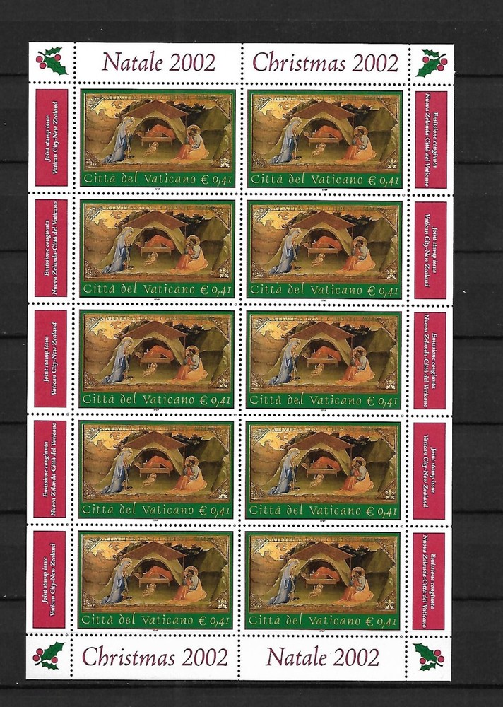 (FS378) Vatican 2002  Christmas Full Sheets MNH