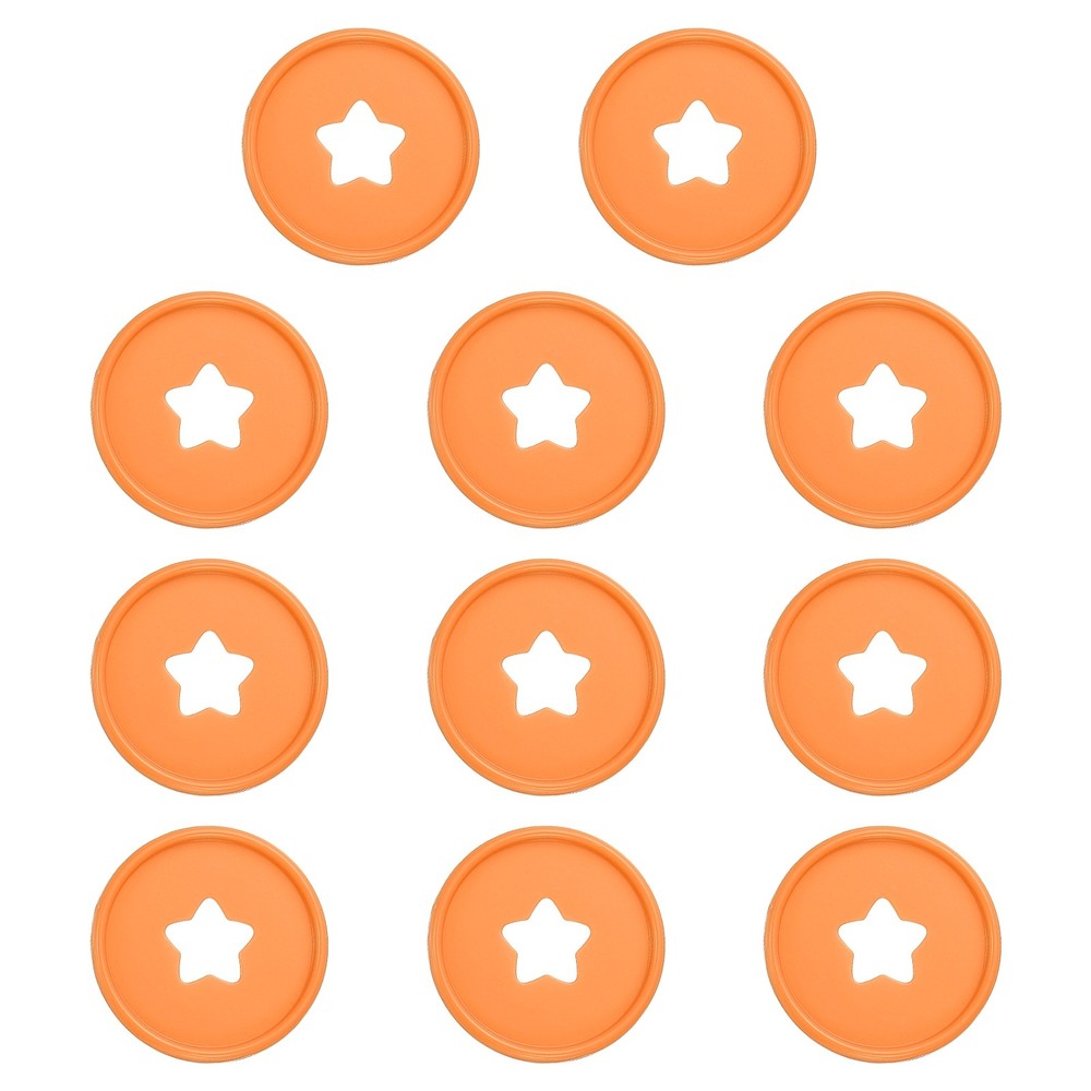 35mm Plastic Book Binding Discs, 11 Pack Expansion Discs Star, Orange
