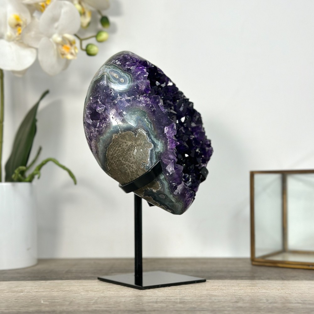 Top Grade Amethyst Crystal Geode on Stand. MWS2679