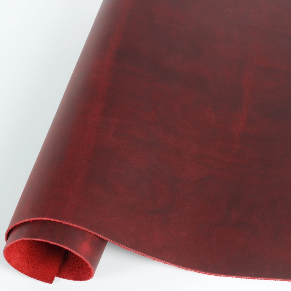 Real Leather Tooling Sheets for Crafting Wallets & Tools - Thick Red Crazy Horse