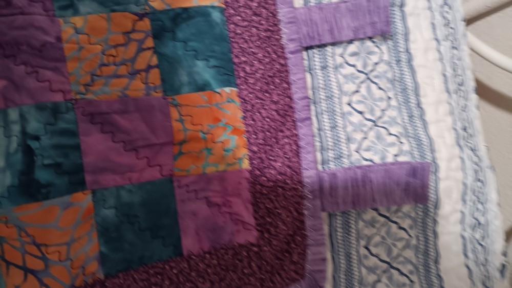 Vintage Handmade Quilted Batik Wall Hanging