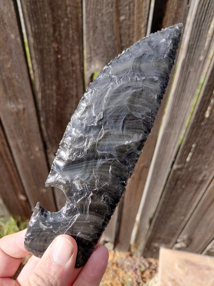 7 Inch Sliversheen Obsidian Blade. Flintknapping, Arrowheads