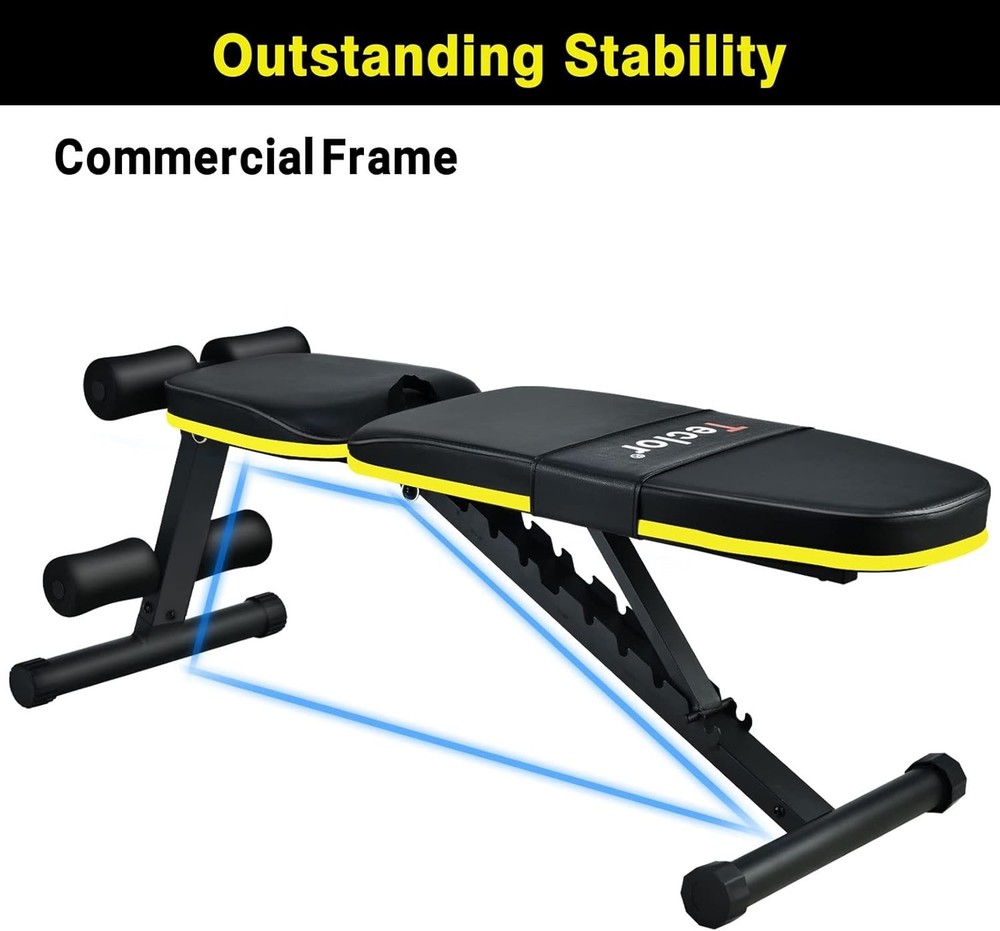 Foldable Adjustable Weight Bench - 10 Position Strength Trainer, 770LB Capacity