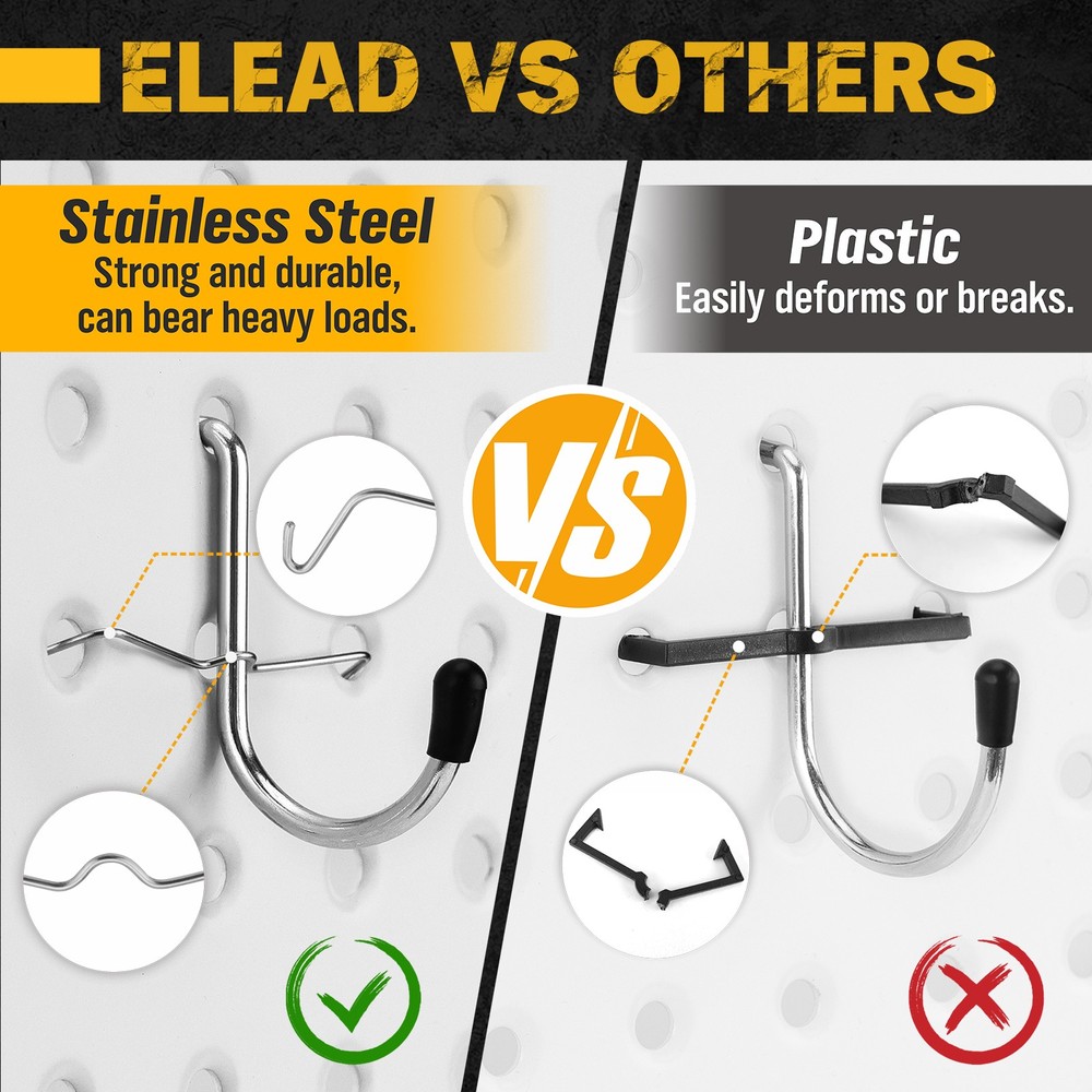 260Pcs Pegboard Hooks Kit Organizer Various Tools Garage Kitchen Bathroom Craft