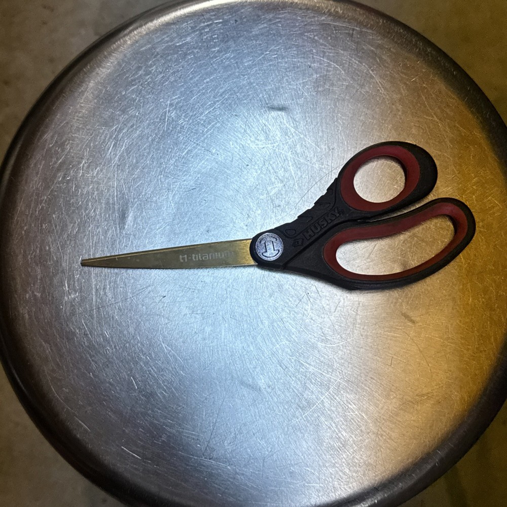 Vintage 8 1/2" Husky T1-Titanium Precision Scissors Multipurpose Black Handle