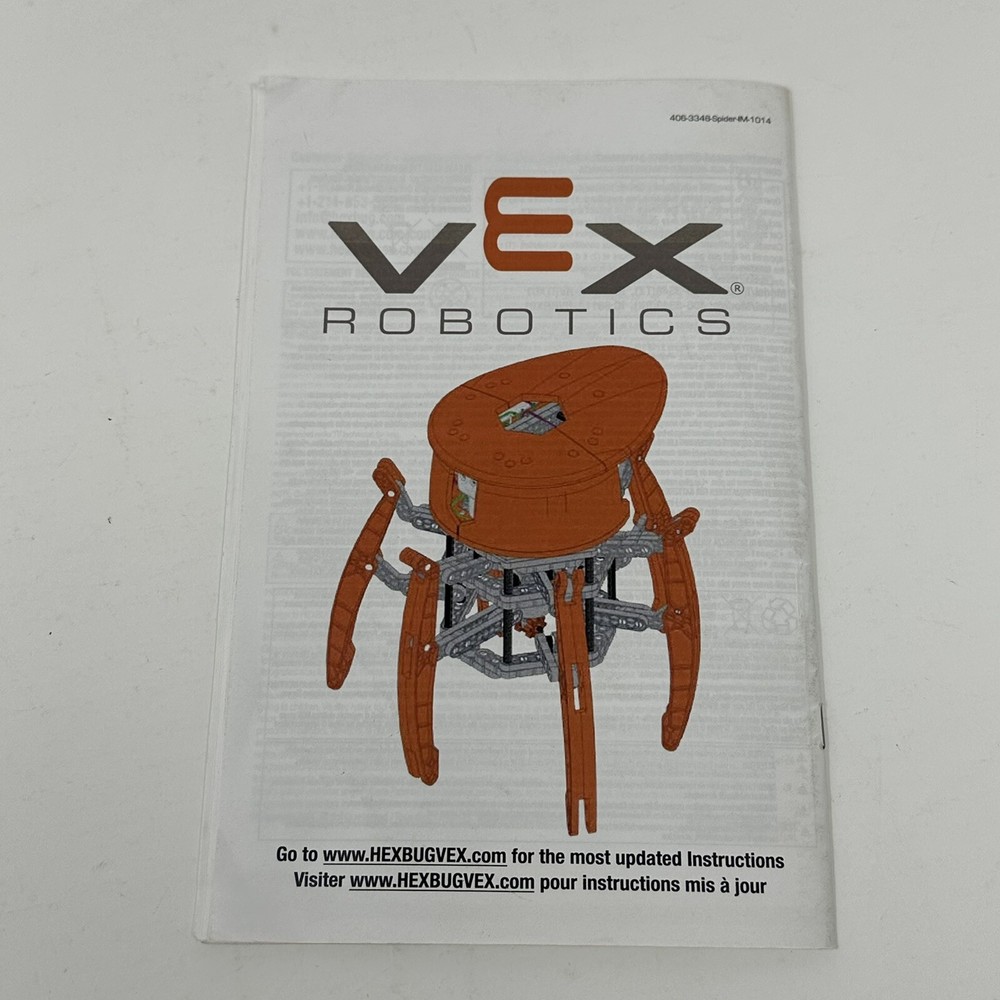 Hex Bug Vex Robotics Construction Set Spider Building Set Instructions Book Only