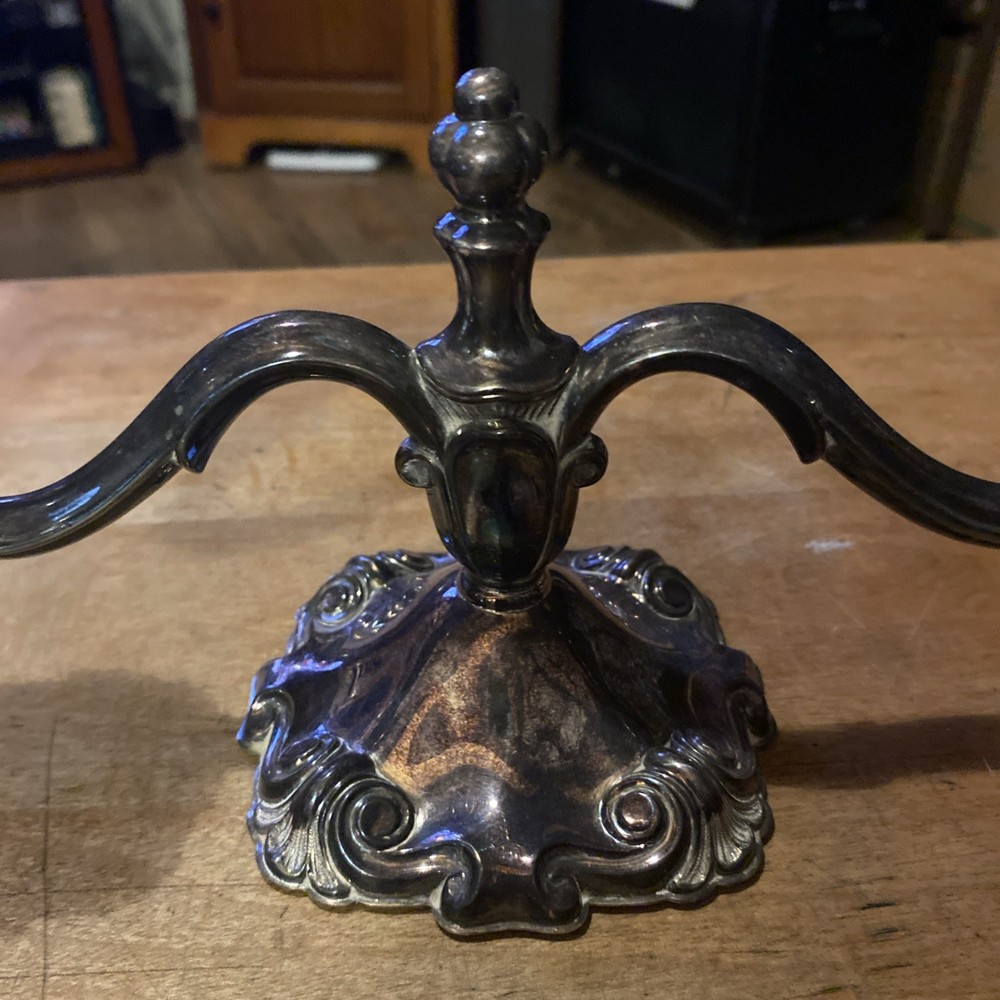Unbranded Silver Plated 2 Light Candelabra Candlestick
