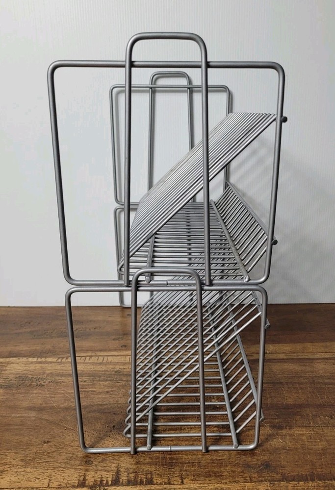 40 CD Storage Stand Holder Compact Stylish Industrial Stackable, Metal Construct