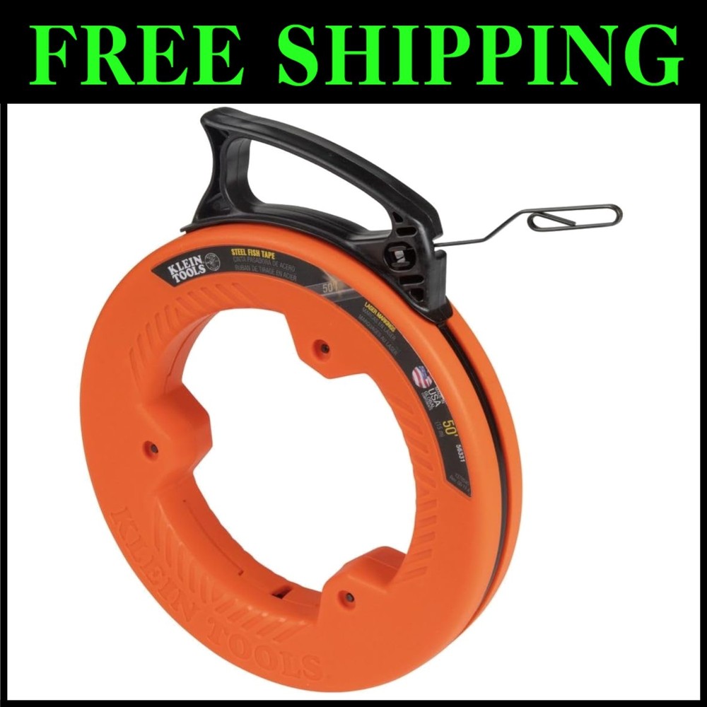 Klein Tools 50ft Steel Fish Tape with Double Loop Tip