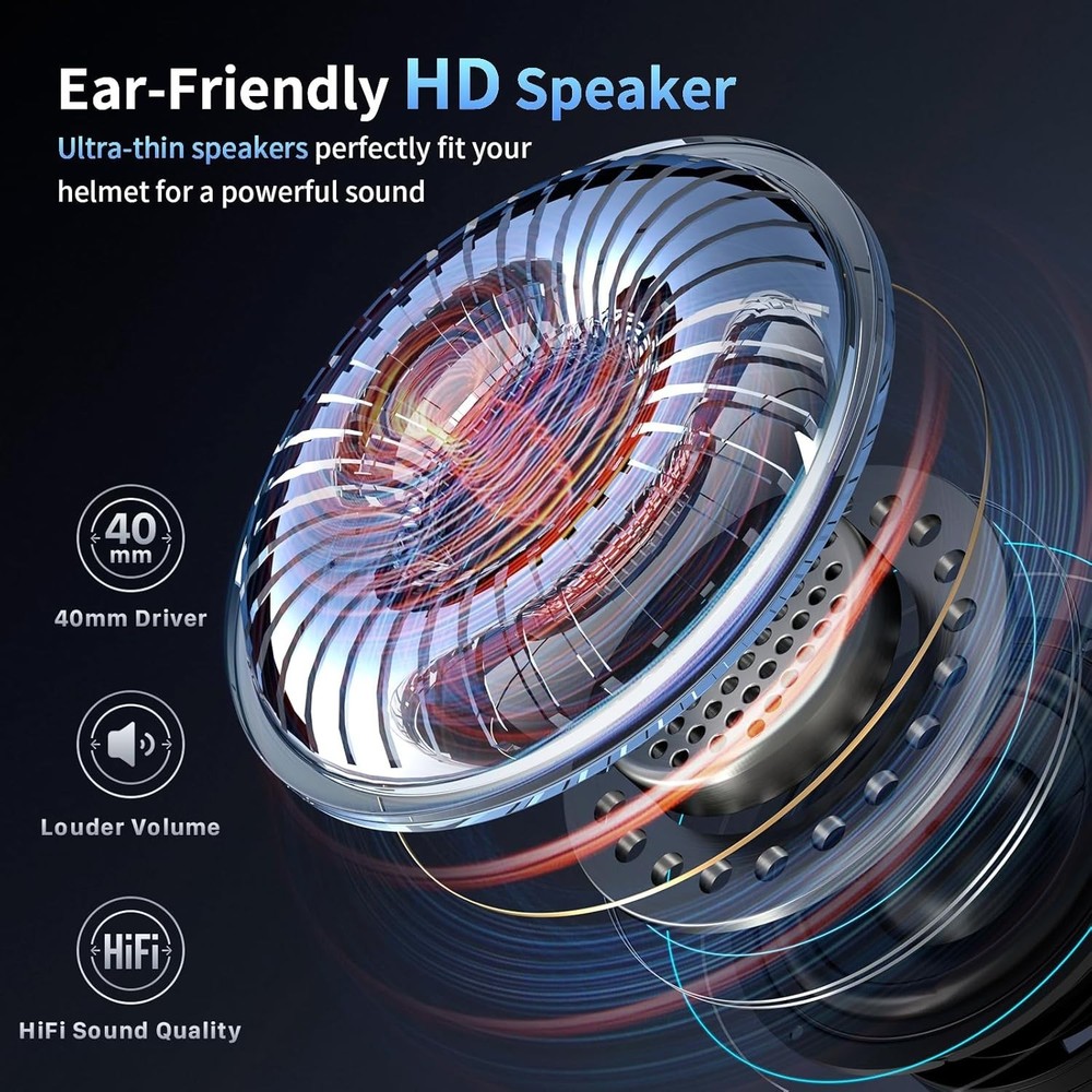 FX-S Bluetooth V5.4 Communication System - 20 Hours Battery & Dual Phone Support